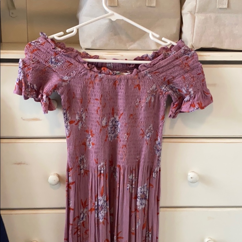 Off the shoulder floral dress. Urban Outfitters